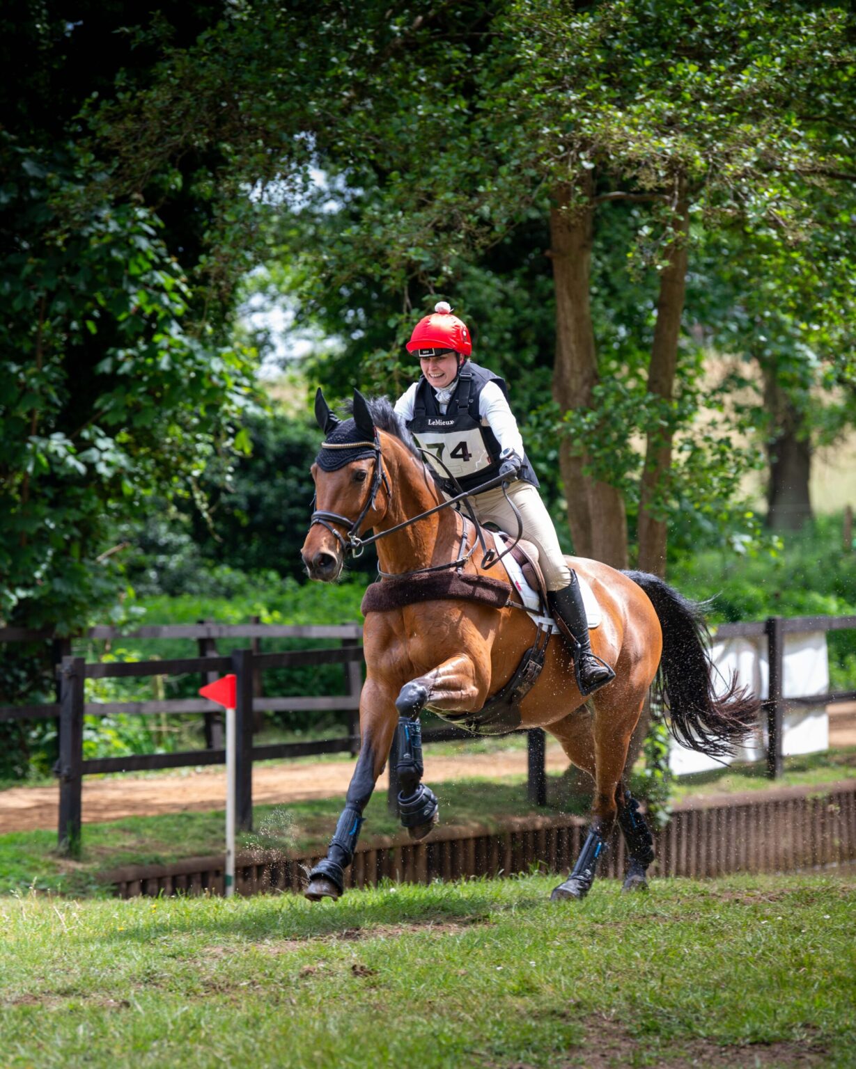 Horse and rider competing at an eventing trials In Suffolk