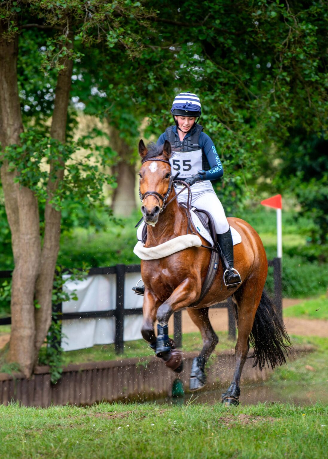 Horse and rider competing at an eventing trials In Suffolk