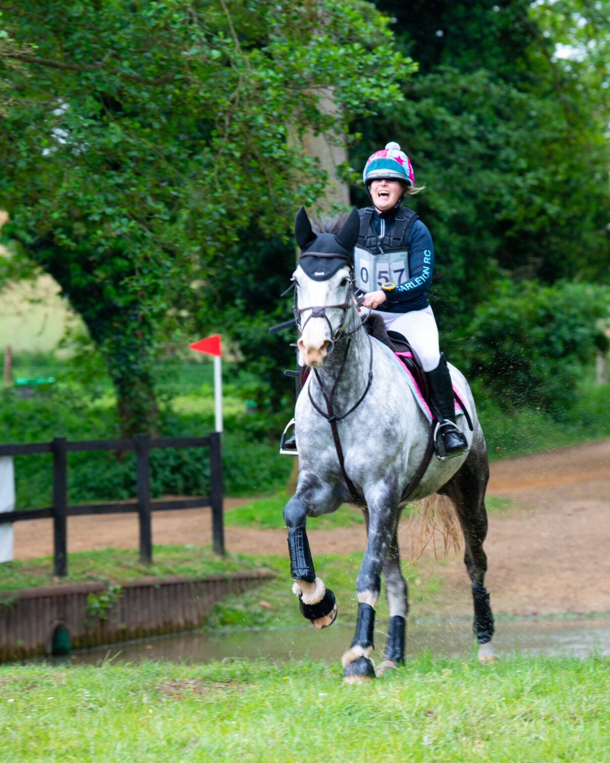 Horse and rider competing at an eventing trials In Suffolk