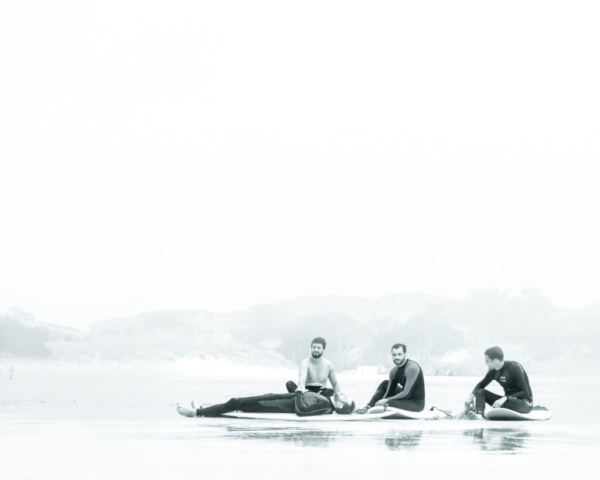 Surfers Four surfers playing with the toys on a super yacht