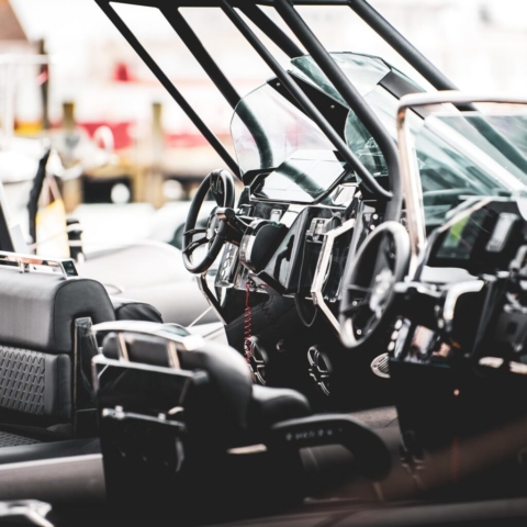 Rib wheel house Two rigid inflatable boats side by side showing off the cabin and wheel house